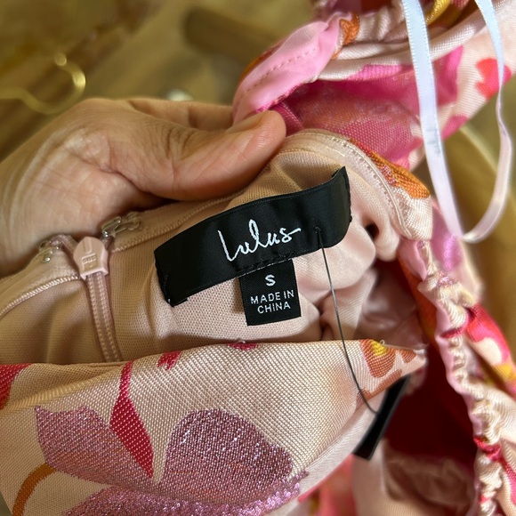 Lulus Floral Pink Puff Sleeve Dress - Picture 11 of 12